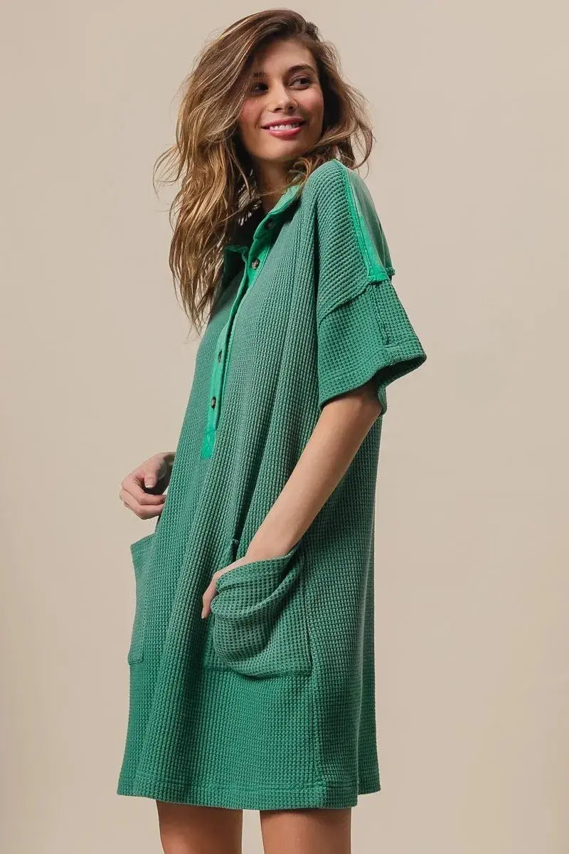 BiBi Dip Dye Mineral Washed Knit Dress for Casual Style - Love Salve